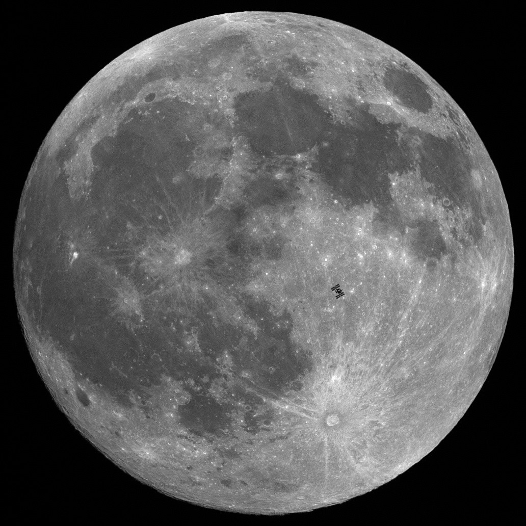 ISS in front of Moon