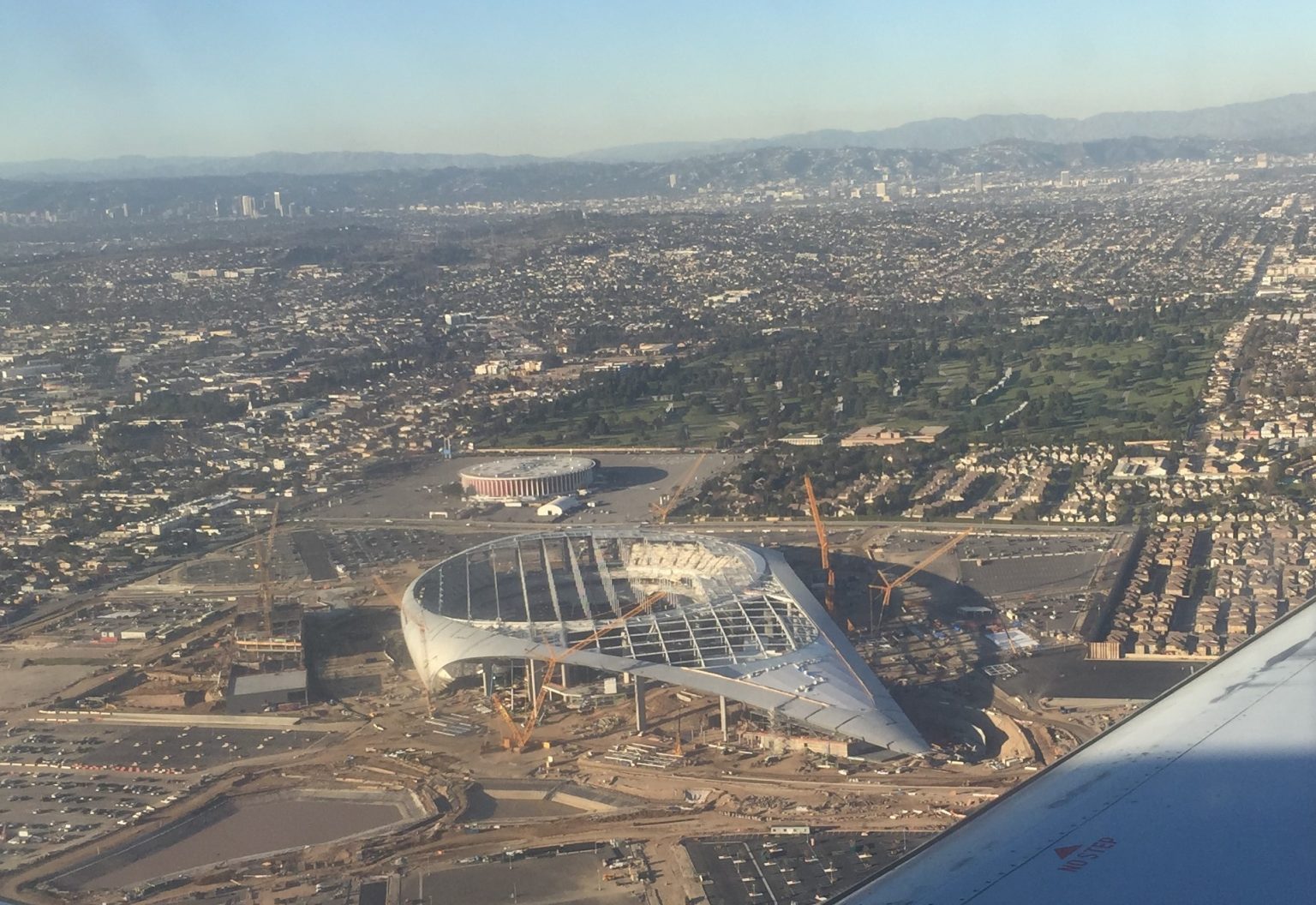 The New SoFi Stadium under Construction in Los Angeles Norbert Haupt
